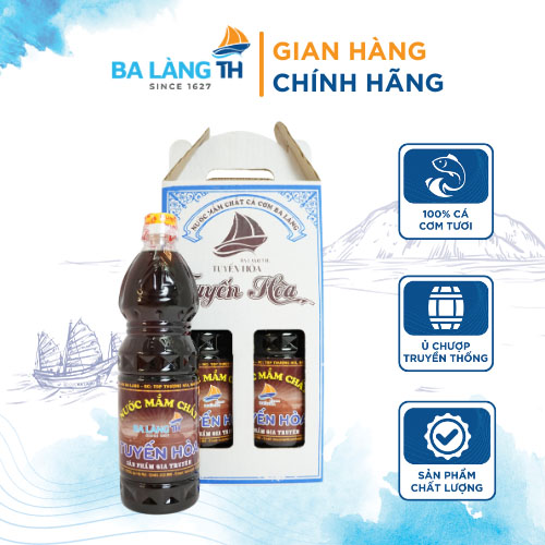 Nước Mắm Chắt Cá Cơm Ba Làng TH 400 Năm Truyền Thống 800ml Combo 2 Chai